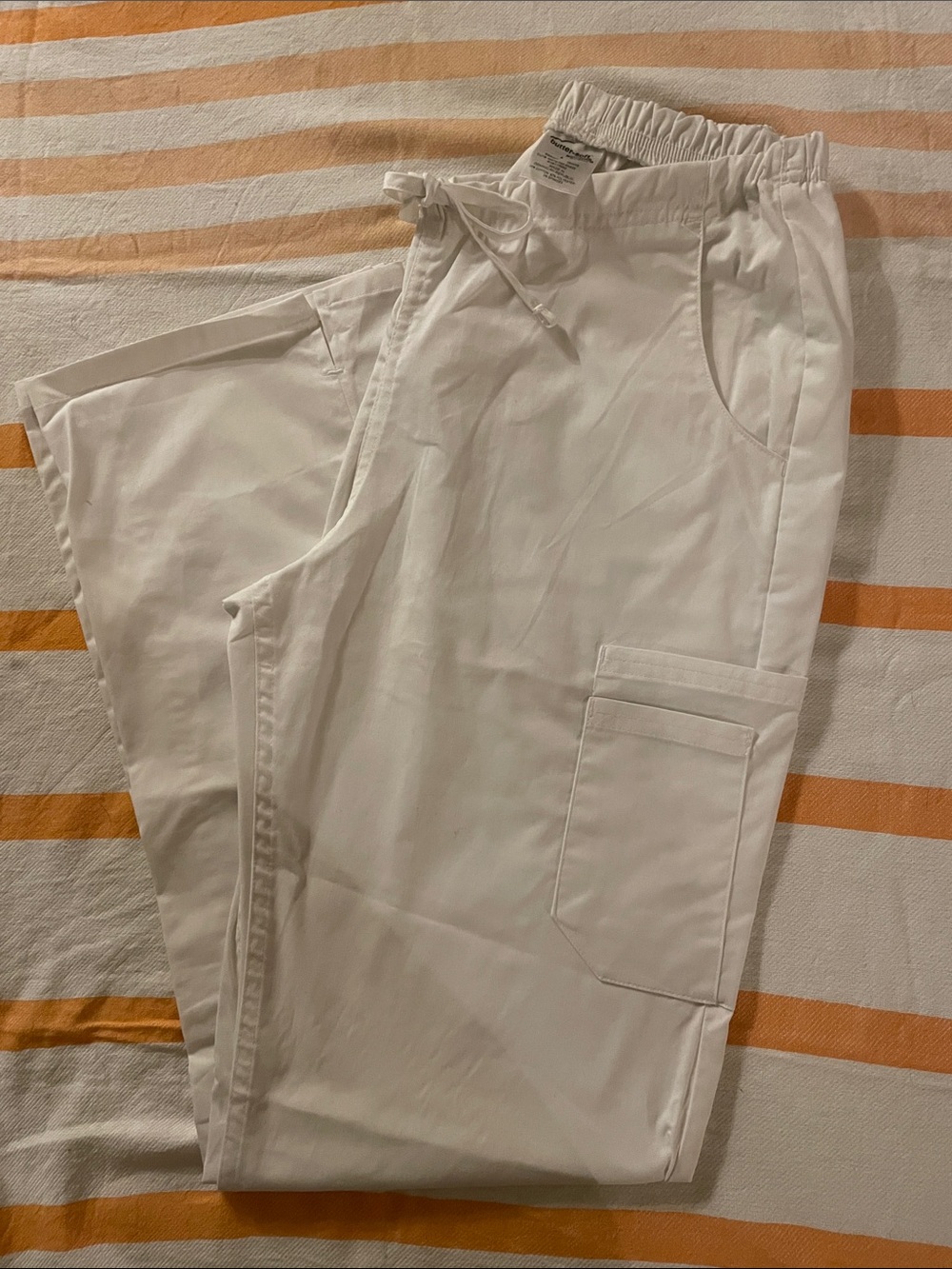 Butter-soft White Cargo Scrub Pants